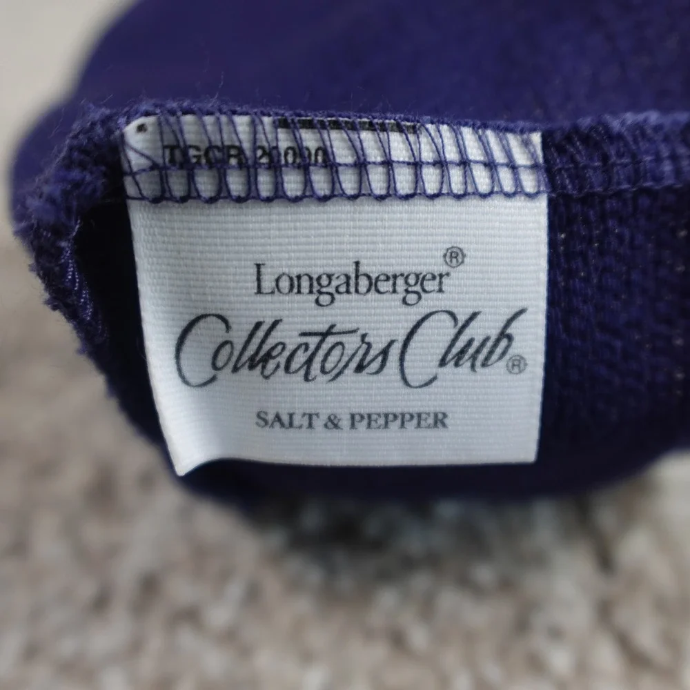 Longaberger 2003 Proudly American Salt & Pepper Basket Liner Indigo Blue Striped